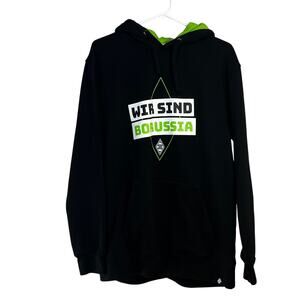 Borussia Mönchengladbach Hoodie Heavy Cotton Blend Black Men XXL Football Soccer
